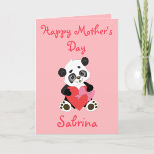 Tarjeta Feliz Día de la Madre Panda