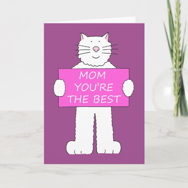 Tarjeta Feliz día de la madre para el amante del gato de m (Anverso)