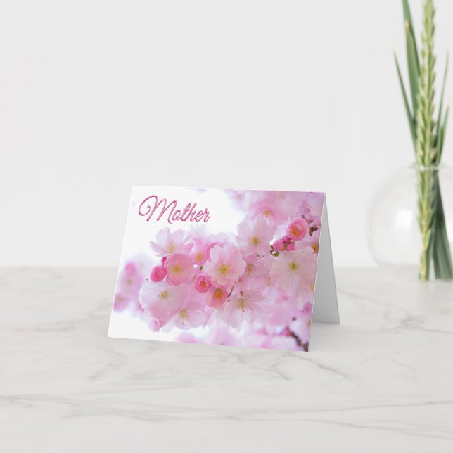Tarjeta Feliz día de la madre para la madre con flores de  (Anverso)