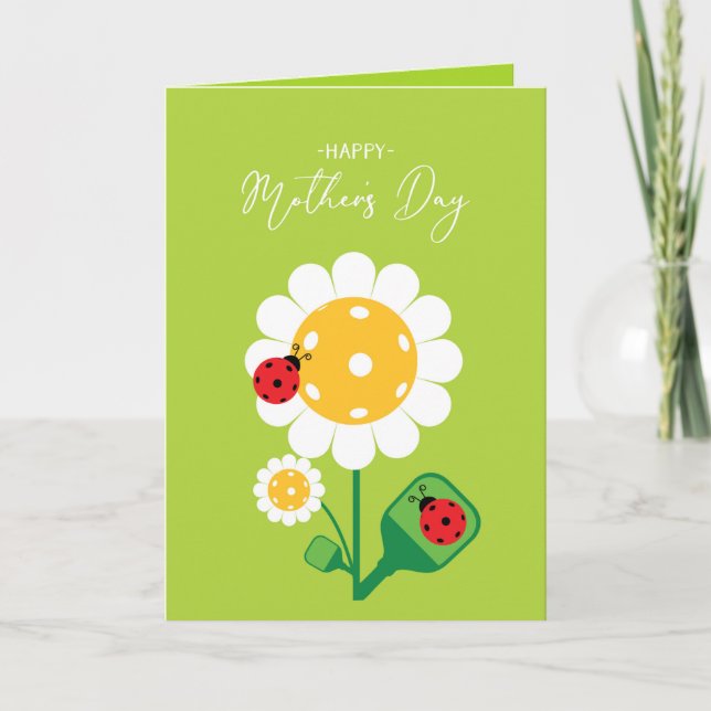 Tarjeta Feliz Día de la Madre para la Madre del Pickleball (Anverso)