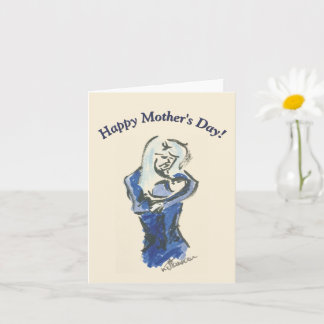 Tarjeta "Feliz Día de la Madre" para madre y bebé