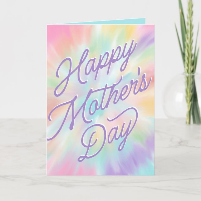 Tarjeta Feliz Día de la Madre Pastel Tye Card (Anverso)