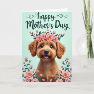 Tarjeta Feliz Día de la Madre Perro Floral