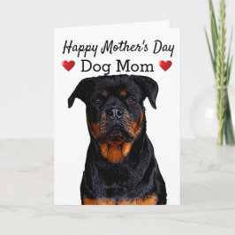 Tarjeta Feliz Día de la Madre Perro Mamá Rottweiler