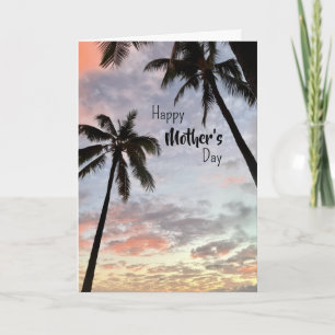 Tarjeta Feliz Día de la Madre Puesta de sol hawaiana