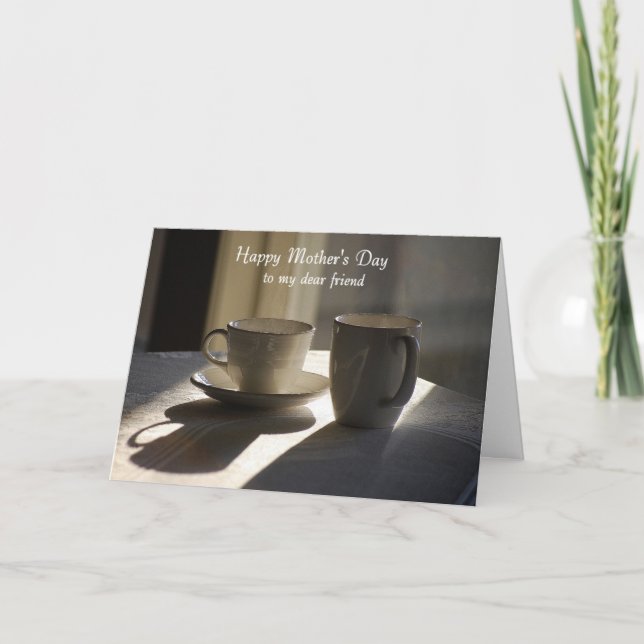 Tarjeta Feliz Día de la Madre Querido Amigo, Cups (Anverso)