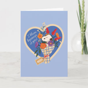 Tarjeta Feliz Día de la Madre   Ramo del Corazón de Snoopy