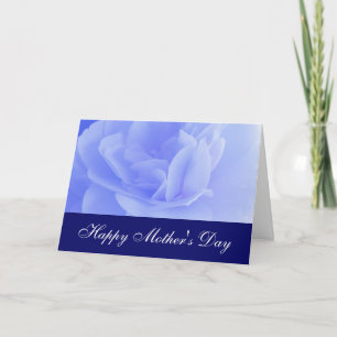 Tarjeta Feliz Día de la Madre, rosa azul