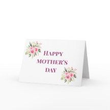 Feliz día de la madre saludo de flores rosadas