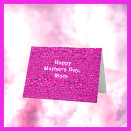 Tarjeta Feliz Día de la Madre saludo del rompecabezas rosa