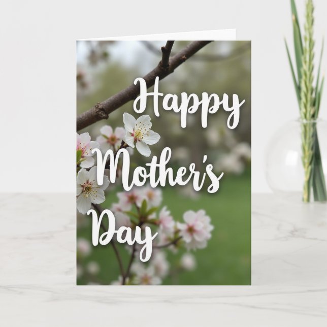 Tarjeta Feliz Día de la Madre Script (Anverso)