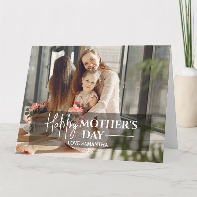 Tarjeta Feliz Día de la Madre | Sencillo guión moderno 1 F (Anverso)