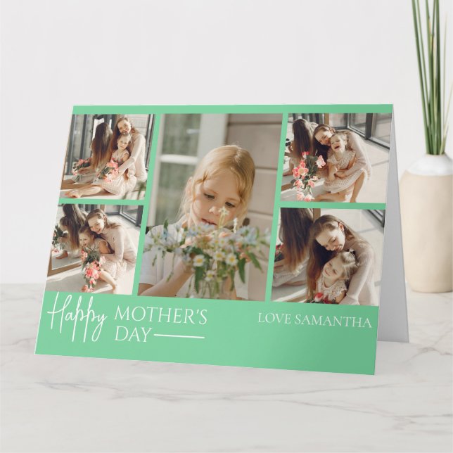 Tarjeta Feliz Día de la Madre | Sencillo guión moderno 5 F (Anverso)