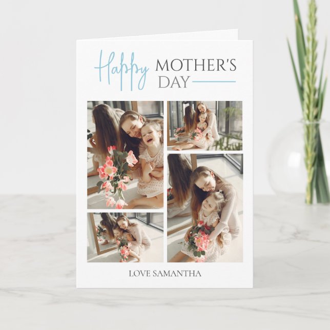 Tarjeta Feliz Día de la Madre | Sencillo guión moderno 5 F (Anverso)