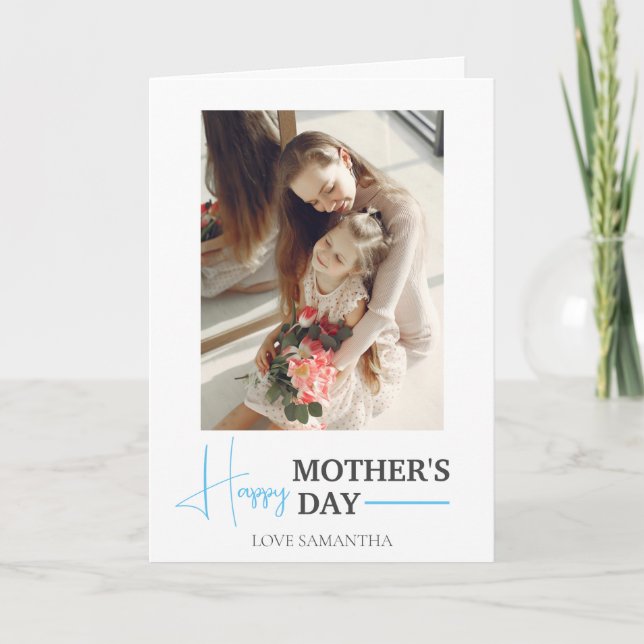 Tarjeta Feliz Día de la Madre | Simple y moderna secuencia (Anverso)