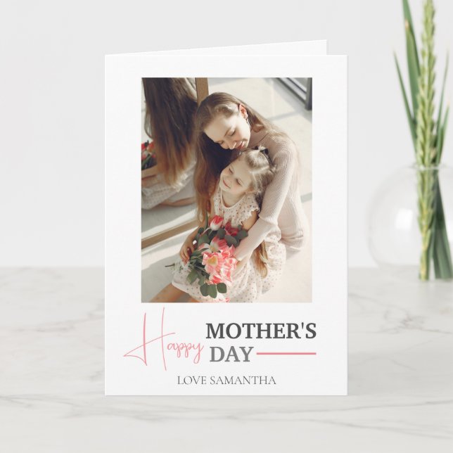 Tarjeta Feliz Día de la Madre | Simple y moderna secuencia (Anverso)