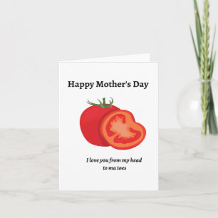 Tarjeta Feliz Día de la Madre, te amo desde mi cabeza de t