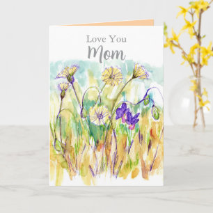 Tarjeta Feliz Día de la Madre Te Amo Mamá Flores