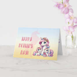 Tarjeta "¡Feliz Día de la Madre!" Tema De Unicornio