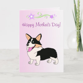 Tarjeta Feliz Día de la Madre Tricolor Corgi