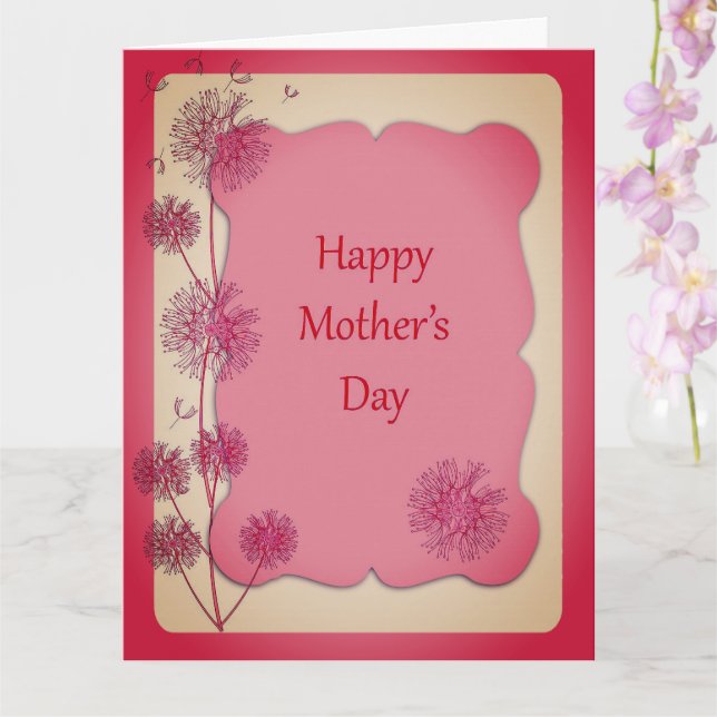 Tarjeta Feliz Día de la Madre Trim Rosa y Dandelion Semill (Orquídea)