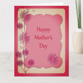 Tarjeta Feliz Día de la Madre Trim Rosa y Dandelion Semill