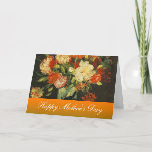 Tarjeta Feliz Día de la Madre, Van Gogh, Carnations