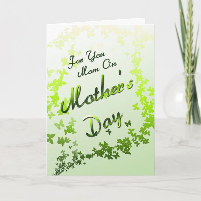 Tarjeta Feliz Día de la Madre (verde) (Anverso)