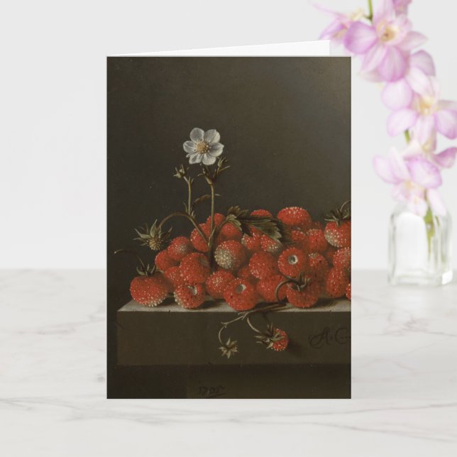 Tarjeta Feliz Día de la Madre, vida con vida. Fresas silve (Orquídea)