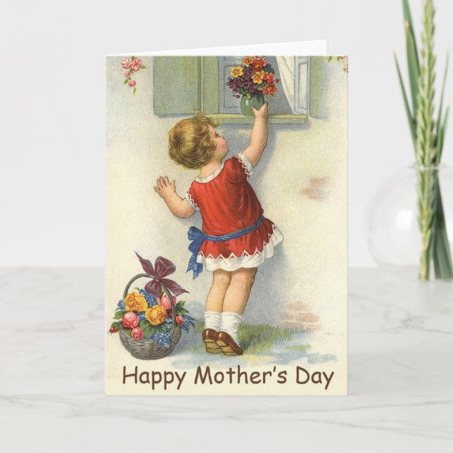 Tarjeta Feliz Día de la Madre - Vintage (Anverso)
