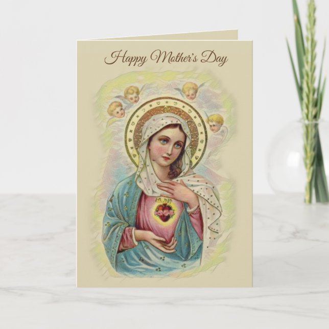 TARJETA FELIZ DÍA DE LA MADRE VIRGIN MARY RELIGIOUS CARD (Anverso)