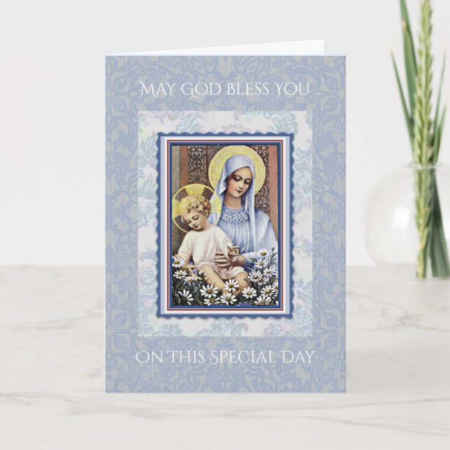 TARJETA FELIZ DÍA DE LA MADRE VIRGIN MARY RELIGIOUS CARD (Anverso)