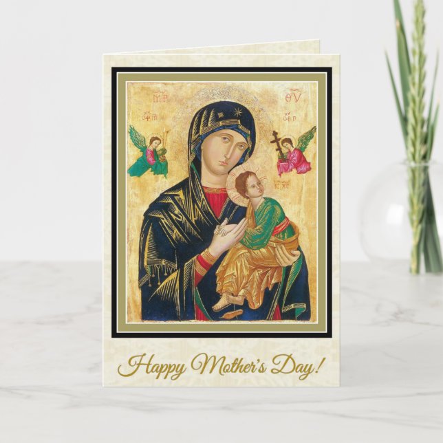 TARJETA FELIZ DÍA DE LA MADRE VIRGIN MARY RELIGIOUS CARD (Anverso)