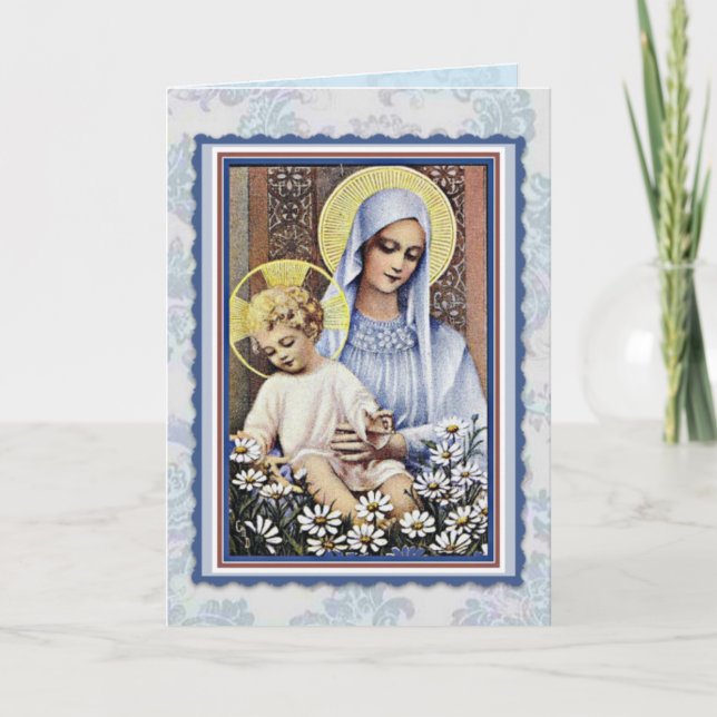 TARJETA FELIZ DÍA DE LA MADRE VIRGIN MARY RELIGIOUS CARD (Anverso)