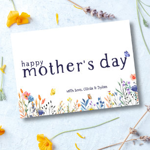 Tarjeta Feliz Día de la Madre Wildflower Floral