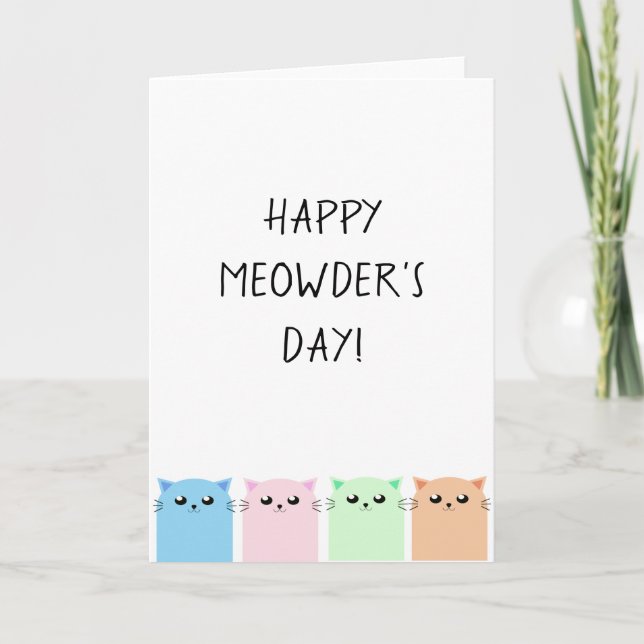 Tarjeta Feliz Día de la Mamá Gato (Anverso)