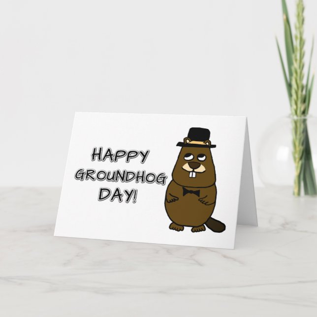 Tarjeta ¡Feliz Día de la Marmota! (Anverso)