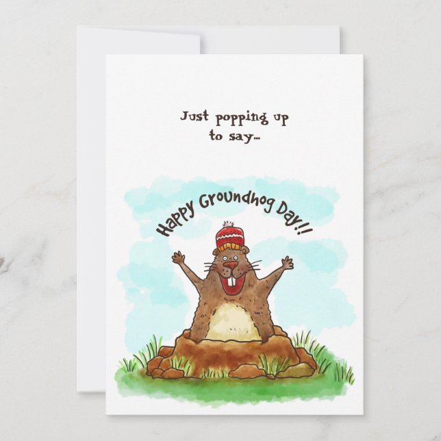 Tarjeta Feliz Día de la Marmota (Anverso)