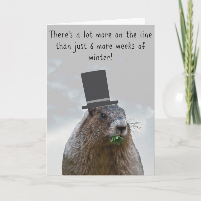 Tarjeta ¡Feliz Día de la Marmota! (Anverso)