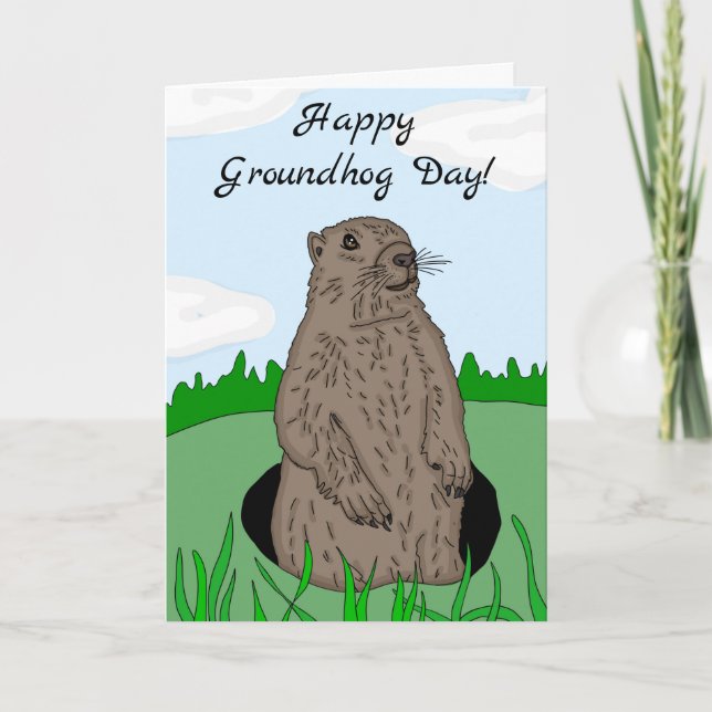 Tarjeta Feliz Día de la Marmota (Anverso)