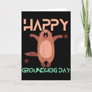 Tarjeta Feliz Día de la Marmota 2023 Amantes Disfraz Diver