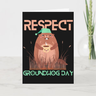 Tarjeta Feliz Día de la Marmota 2023 Disfraz de Amantes Di