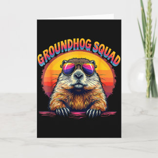Tarjeta Feliz día de la marmota 2025 divertido equipo de l