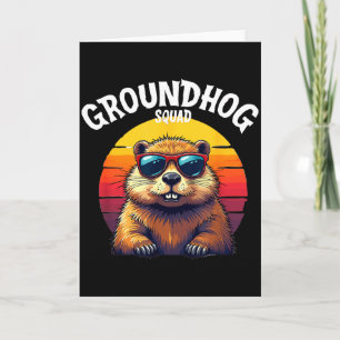 Tarjeta Feliz día de la marmota 2025 Divertido equipo de l