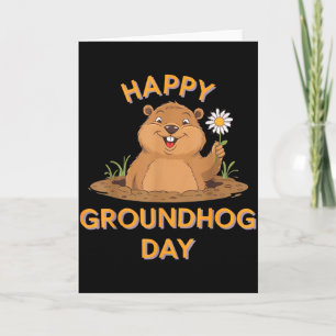Tarjeta Feliz Día de la Marmota 2025 Familia Squad Combina