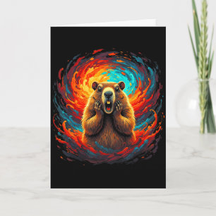 Tarjeta Feliz Día de la Marmota 2026 Sombrero de Caballero