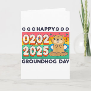 Tarjeta Feliz Día de la Marmota 2 de febrero de 2025 Atard