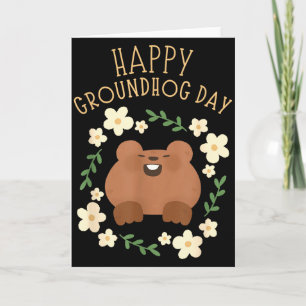 Tarjeta Feliz Día de la Marmota - Celebración Divertida
