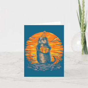 Tarjeta Feliz día de la marmota con fiesta de cumpleaños