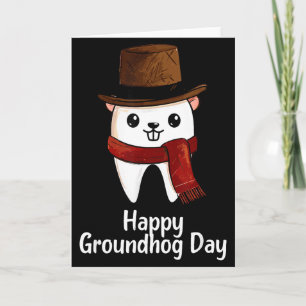 Tarjeta Feliz Día de la Marmota Dental Istant Phils Fiesta